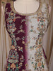 Wine Floral Embroidered Design Tissue Silk Palazzo Suit with Dupatta