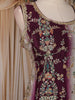 Wine Floral Embroidered Design Tissue Silk Palazzo Suit with Dupatta