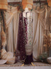 Wine Floral Embroidered Design Tissue Silk Palazzo Suit with Dupatta