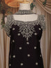 Wine Floral Embroidered Organza Palazzo Suit