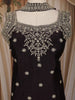 Wine Floral Embroidered Organza Palazzo Suit