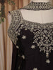 Wine Floral Embroidered Organza Palazzo Suit