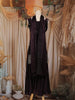 Wine Floral Embroidered Organza Palazzo Suit