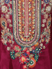 Wine Floral Embroidered Silk Cotton Palazzo Suit with Dupatta