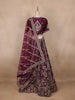Wine Floral Embroidered Silk Lehenga With Dupatta