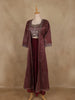 Wine Floral Embroidered Space Silk Skirt Top