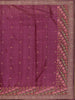 Wine Floral Embroidered Tussar Silk Saree - Diadem