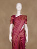 Wine Floral Motif Woven Design Pure Kanchipuram Silk Saree
