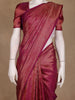 Wine Floral Motif Woven Design Pure Kanchipuram Silk Saree