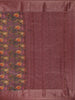 Wine Floral Printed Chandheri Cotton Saree