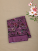 Wine Floral Printed Chiffon Saree with Self Woven Border