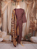 Wine Floral Printed Cotton Palazzo Suit with Printed Dupatta