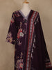 Wine Floral Printed Cotton Salwar Suit With Dupatta