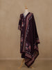 Wine Floral Printed Cotton Salwar Suit With Dupatta