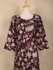 Wine Floral Printed Design Cotton Kurti