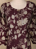 Wine Floral Printed Design Cotton Kurti