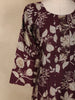 Wine Floral Printed Design Cotton Kurti
