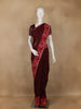 Wine Floral Printed Georgette Saree