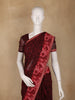 Wine Floral Printed Georgette Saree