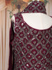 Wine Sequins Embroidered Design Georgette Kids Palazzo Suit with Dupatta