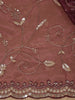 Wine Floral Sequins Embroidered Organza Saree