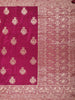 Wine Floral Zari Woven Banarasi Silk Saree with Designer Border
