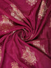 Wine Floral Zari Woven Banarasi Silk Saree with Designer Border