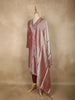 Wine Floral Zari Woven Design Tissue Silk Straight Cut Salwar Suit