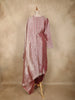 Wine Floral Zari Woven Design Tissue Silk Straight Cut Salwar Suit