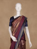 Wine Geometric Design Semi Tussar Silk Saree