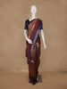 Wine Geometric Design Semi Tussar Silk Saree