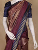 Wine Geometric Design Semi Tussar Silk Saree