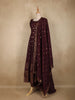 Wine Gold Butta Woven Design Banarasi Silk Palazzo Suit with Dupatta