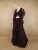 Wine Heavy Sequins and Beads Embroidered Design Net Mermaid Lehenga With Ruffle Dupatta