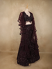 Wine Heavy Sequins and Beads Embroidered Design Net Mermaid Lehenga With Ruffle Dupatta
