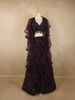Wine Heavy Sequins and Beads Embroidered Design Net Mermaid Lehenga With Ruffle Dupatta