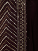 Wine Heavy Sequins and Zari Embroidered Design Crushed Indo Western Skirt Top with Long Jacket