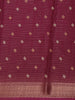 Wine Pochampally Ikat Design Cotton Saree with Zari Border