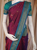 Wine Maroon  Butta Woven Design Kanchipuram Silk Saree with Zari Border