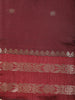 Wine Maroon Butta Woven Design Soft Silk Fancy Wear Saree with Contrast Zari Border