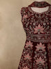 Wine Maroon Floral Embroidered Design Velvet Palazzo Suit with Dupatta
