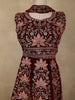 Wine Maroon Floral Embroidered Design Velvet Palazzo Suit with Dupatta