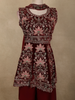 Wine Maroon Floral Embroidered Design Velvet Palazzo Suit with Dupatta