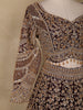 Wine Maroon Floral Embroidery Design Net Lehenga