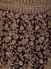 Wine Maroon Floral Embroidery Design Net Lehenga