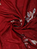 Wine Maroon Floral Leaf Sequins Design Chiffon Designer Saree