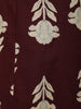 Wine Maroon Floral Printed Design Cotton Anarkali Salwar Suit with Dupatta