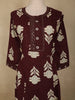 Wine Maroon Floral Printed Design Cotton Anarkali Salwar Suit with Dupatta