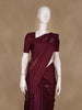 Wine Maroon Floral Woven Pure Kanchipuram Silk Saree