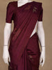 Wine Maroon Floral Woven Pure Kanchipuram Silk Saree